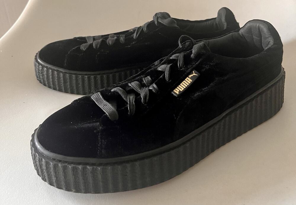 Fenty x Puma Rihanna Velvet Creeper Womens 9 Black Platform Sneakers 364466-01